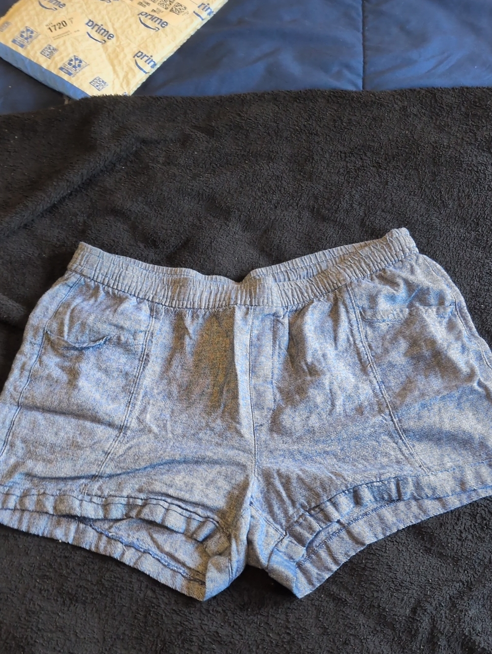 Old Navy Women's High-Waist Heathered Blue Lounge Shorts